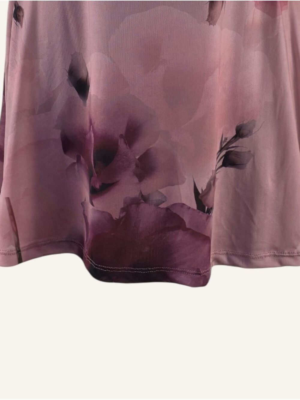 Lovely Day Floral Mesh Cowl Neck Mini Dress NWT Mauve Pink Medium - Picture 6 of 9